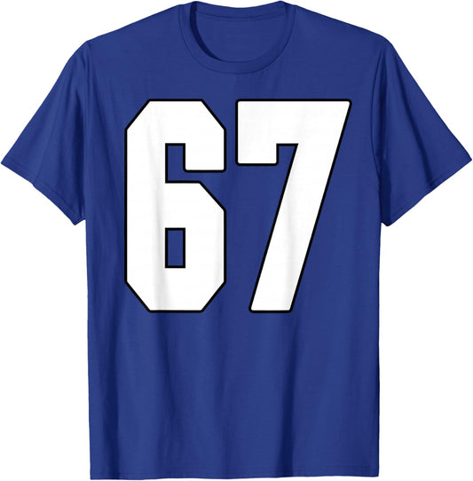 Big #67 Jersey Number 67 Uniform Biggest Fan Favorite Player T-Shirt - T-Shirt | Royal