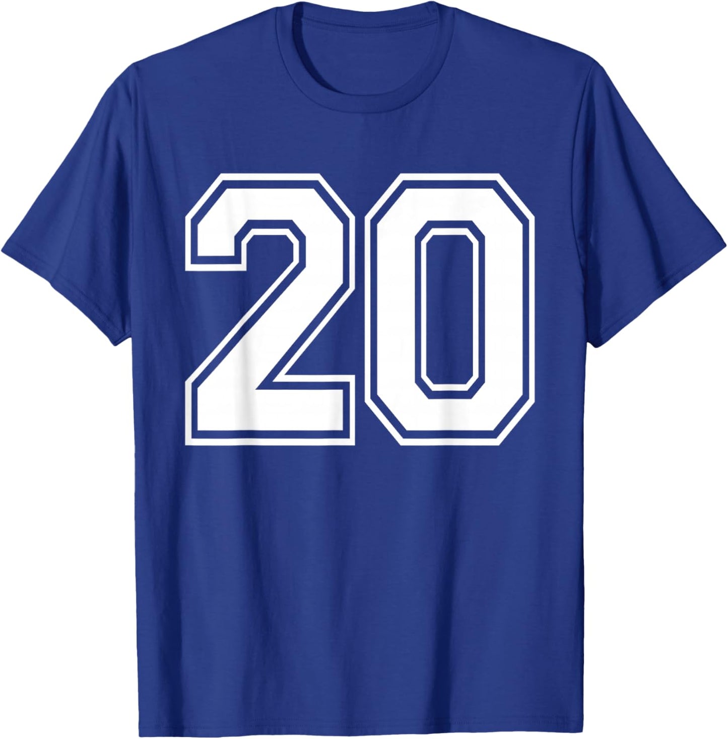 Number Twenty #20 Sports Team Uniform Birthday Anniversary T-Shirt - T-Shirt | Royal