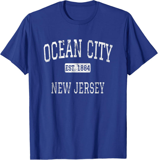 Ocean City New Jersey NJ Vintage T-Shirt - T-Shirt | Royal