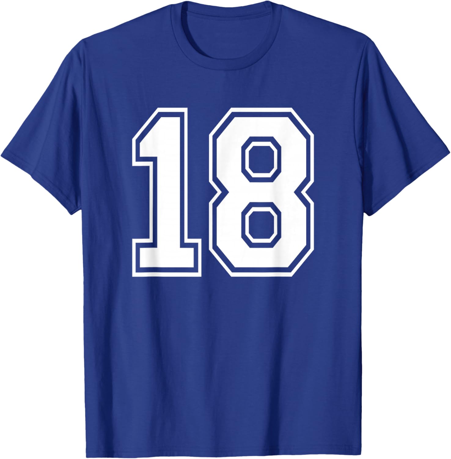 Number Eighteen #18 Sports Team Uniform Birthday 18 T-Shirt - T-Shirt | Royal