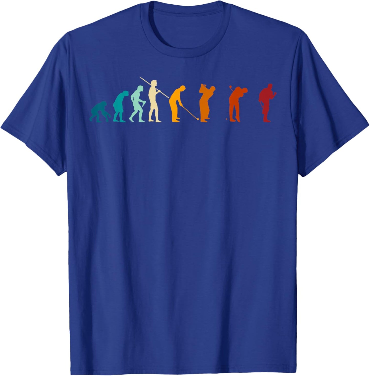 Evolution of the Golfing Man - Funny Golfer T-Shirt - T-Shirt | Royal