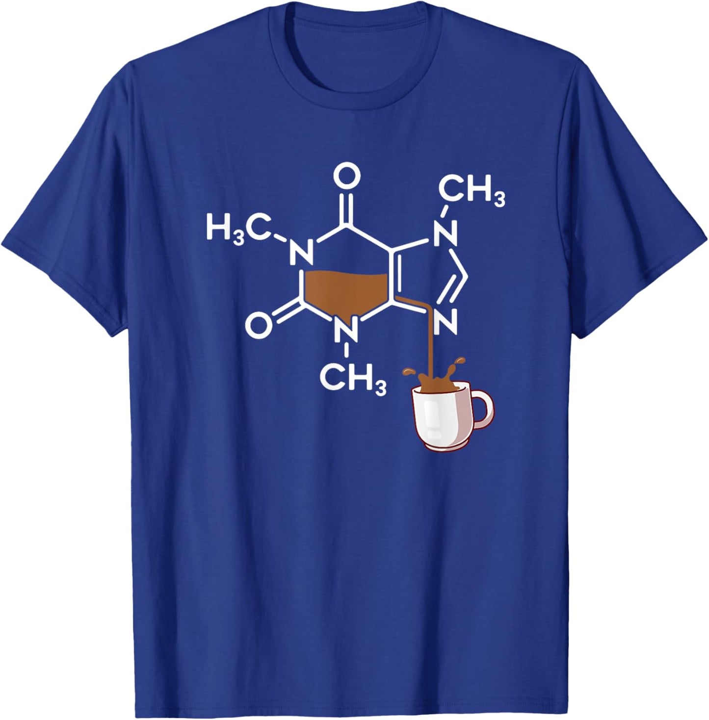 Caffeine Molecule Coffee Lover Chemistry T-Shirt - T-Shirt | Royal