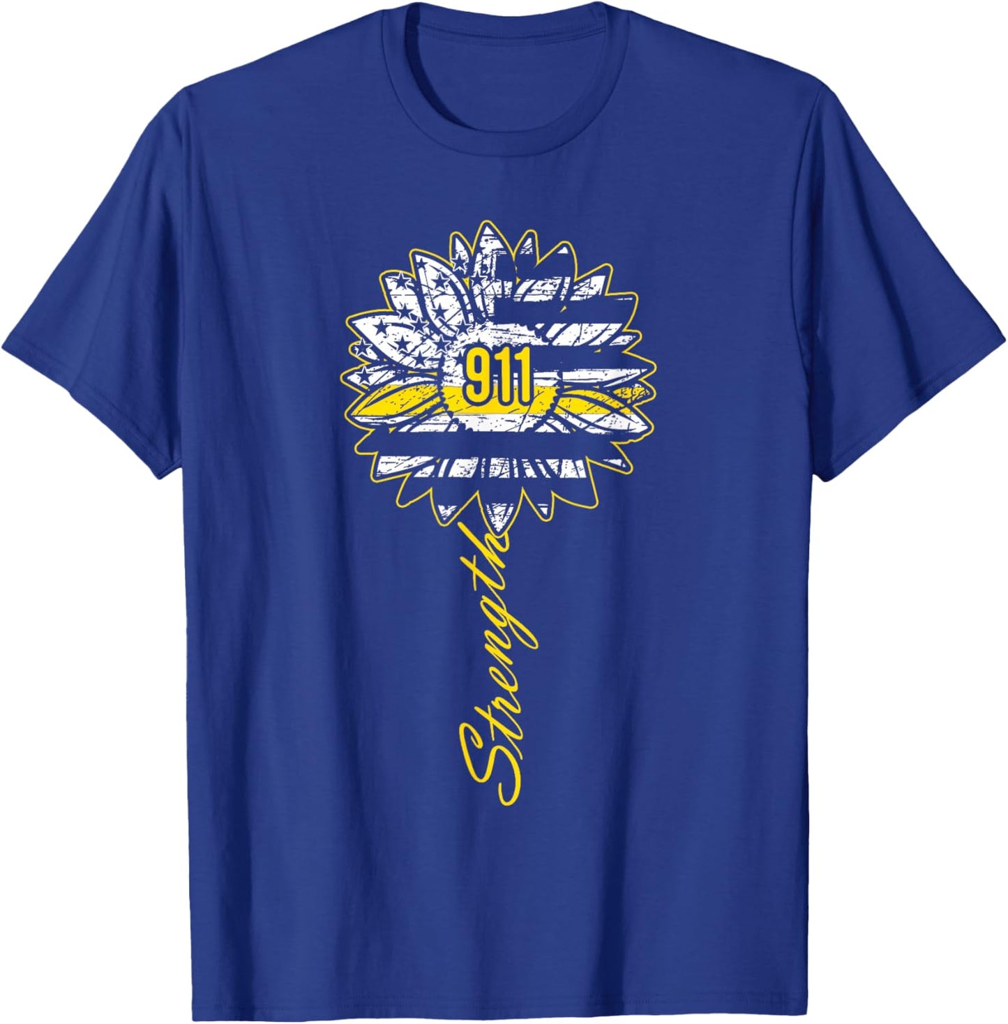911 Dispatcher Strength - USA Flag Emergency Call Responder T-Shirt - T-Shirt | Royal