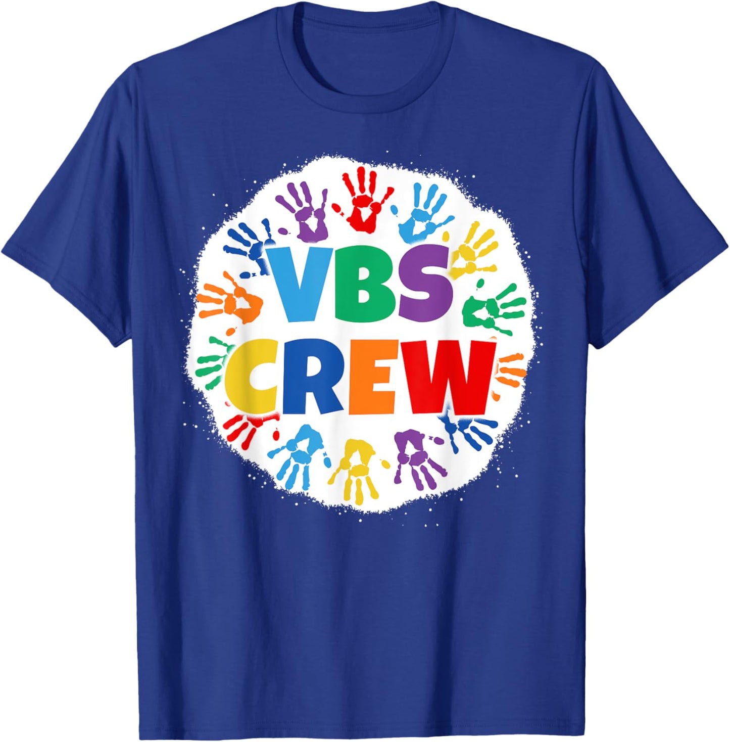 2022 Vacation Bible School Bleached Handprints VBS Crew T-Shirt - T-Shirt | Royal