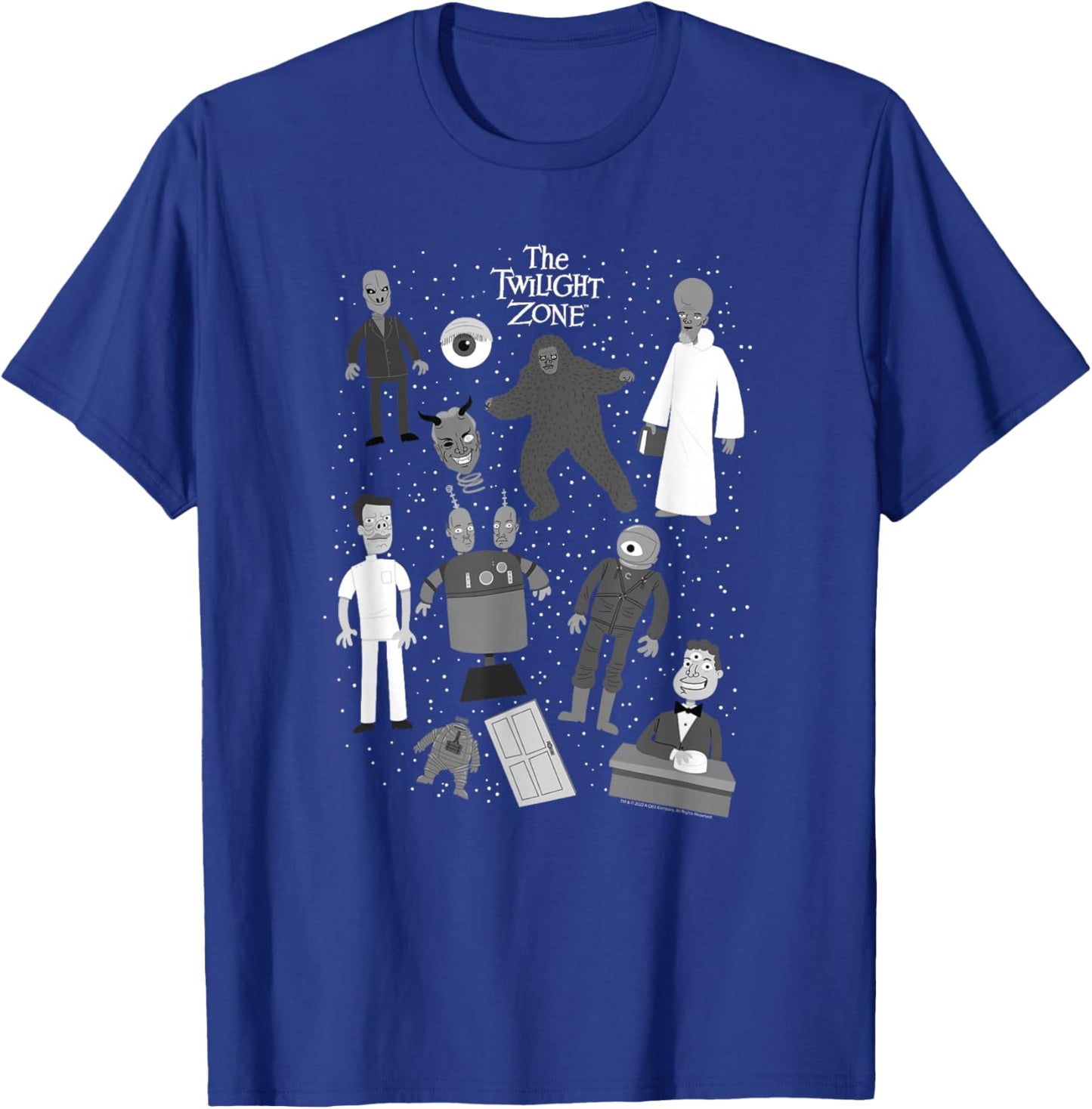 The Twilight Zone Classic Monsters Group Poster T-Shirt - T-Shirt | Royal