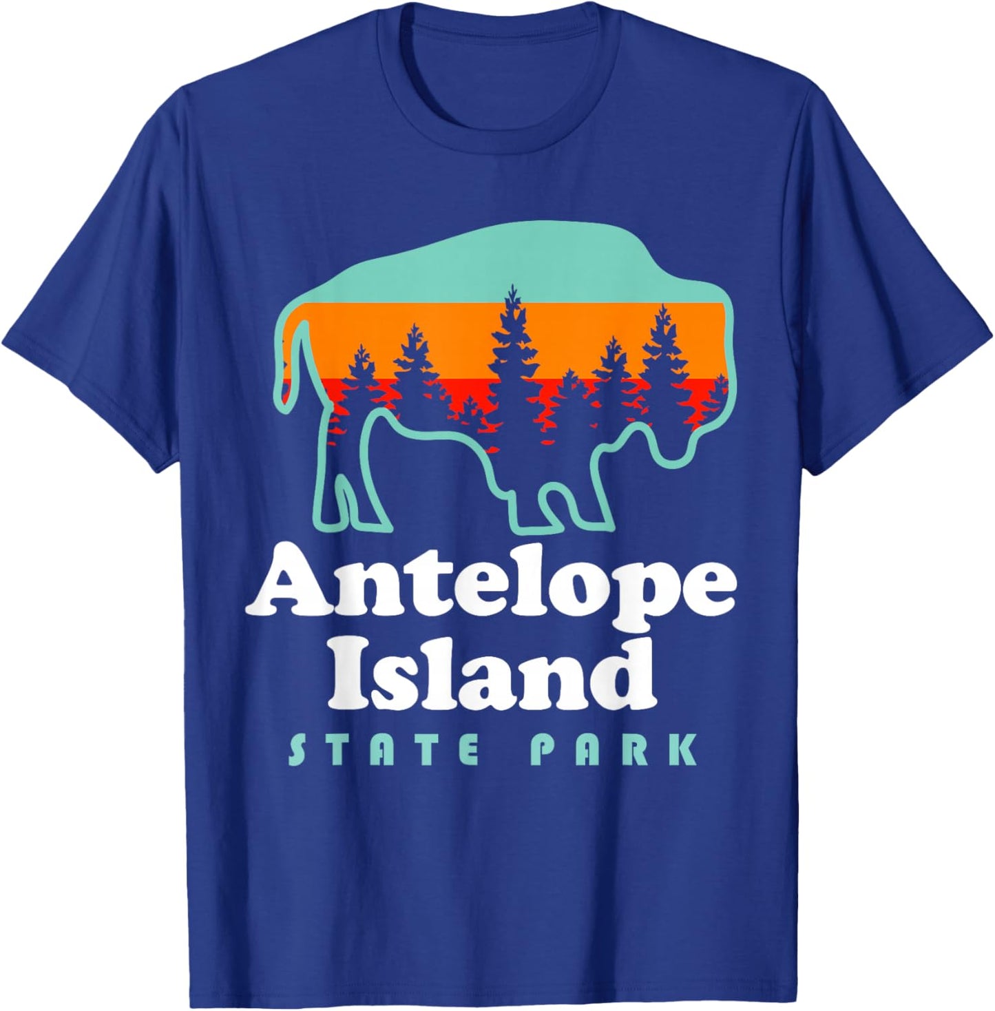 Antelope Island State Park Bison Great Salt Lake Utah T-Shirt - T-Shirt | Royal