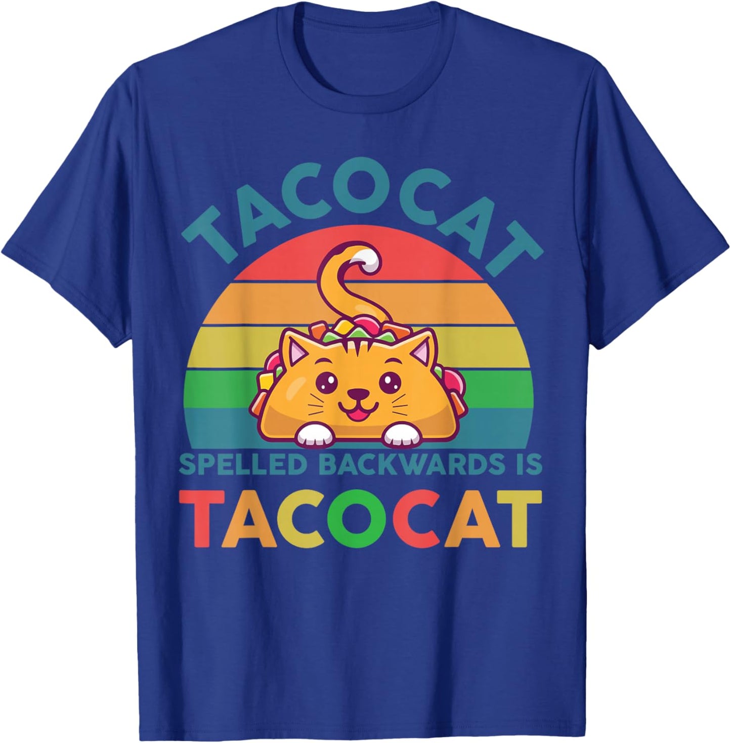 Taco-Shirt Women Men Youth Cute Spelled Backwards Taco-Cat T-Shirt - T-Shirt | Royal