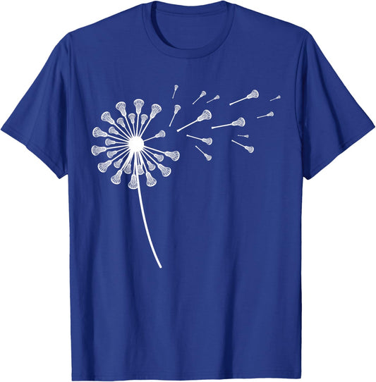 Dandelion Lacrosse Stick LAX Clothes Girls Lacrosse T-Shirt - T-Shirt | Royal