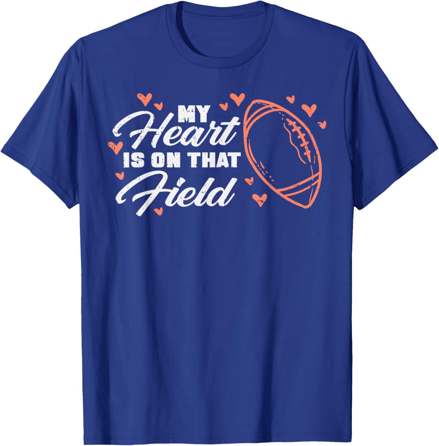 My Heart Is On That Field American Football Sports Mom Women T-Shirt - T-Shirt | Royal