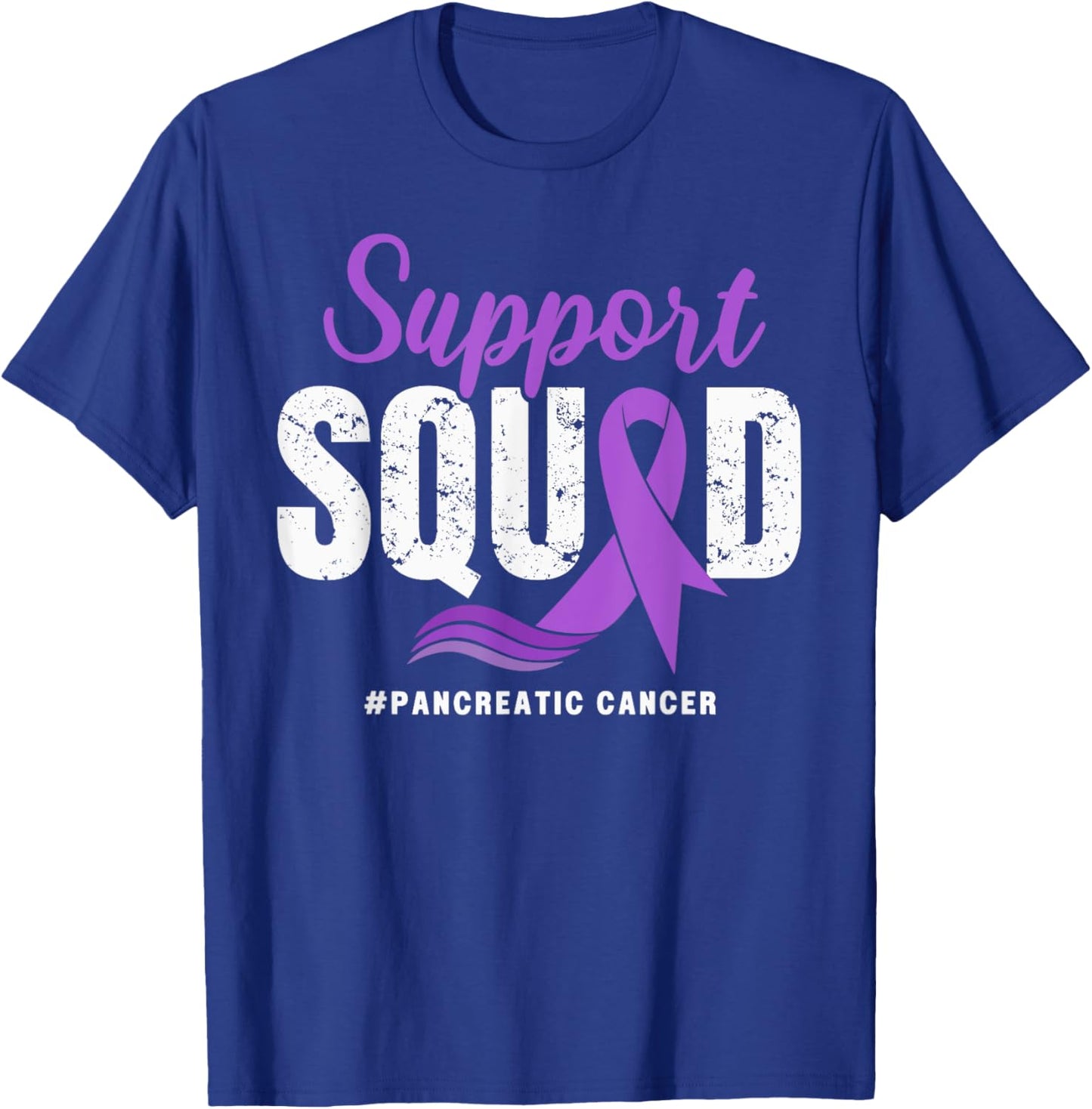 Pancreatic Cancer Support Squad Purple awareness Ribbon T-Shirt - T-Shirt | Royal