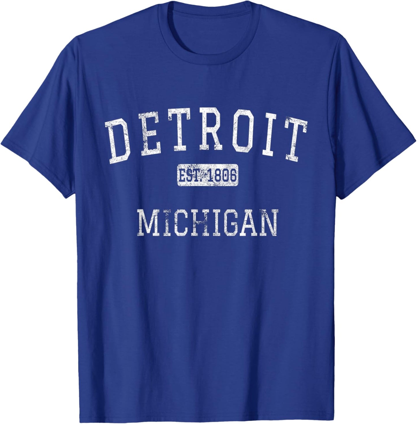 Detroit Michigan MI Vintage T-Shirt - T-Shirt | Royal