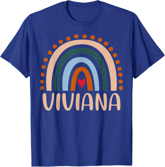 Viviana Name Personalized Funny Women Rainbow Viviana T-Shirt - T-Shirt | Royal