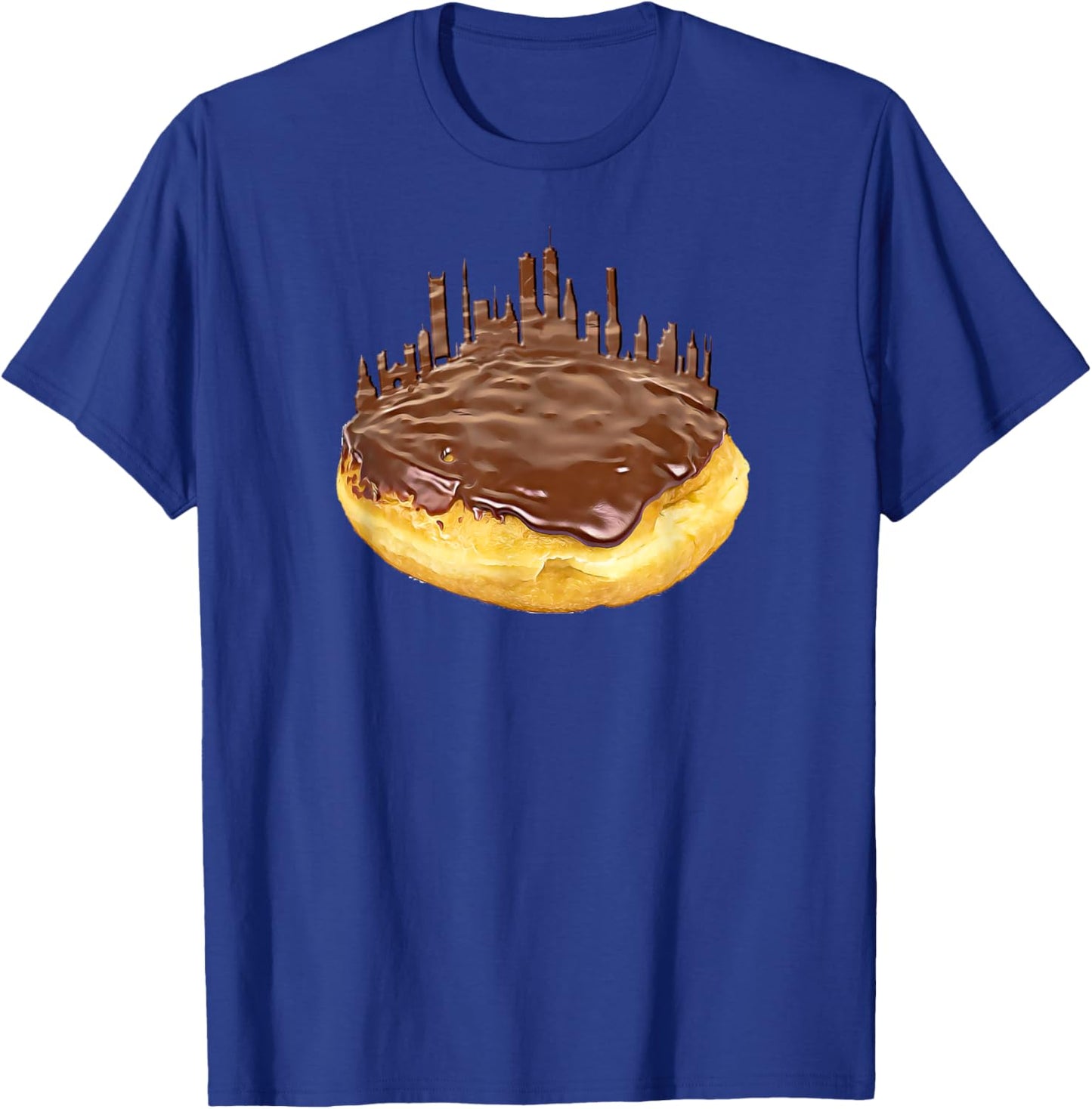 Funny Boston Cream Donut Skyline a Bawston Townie T-Shirt - T-Shirt | Royal