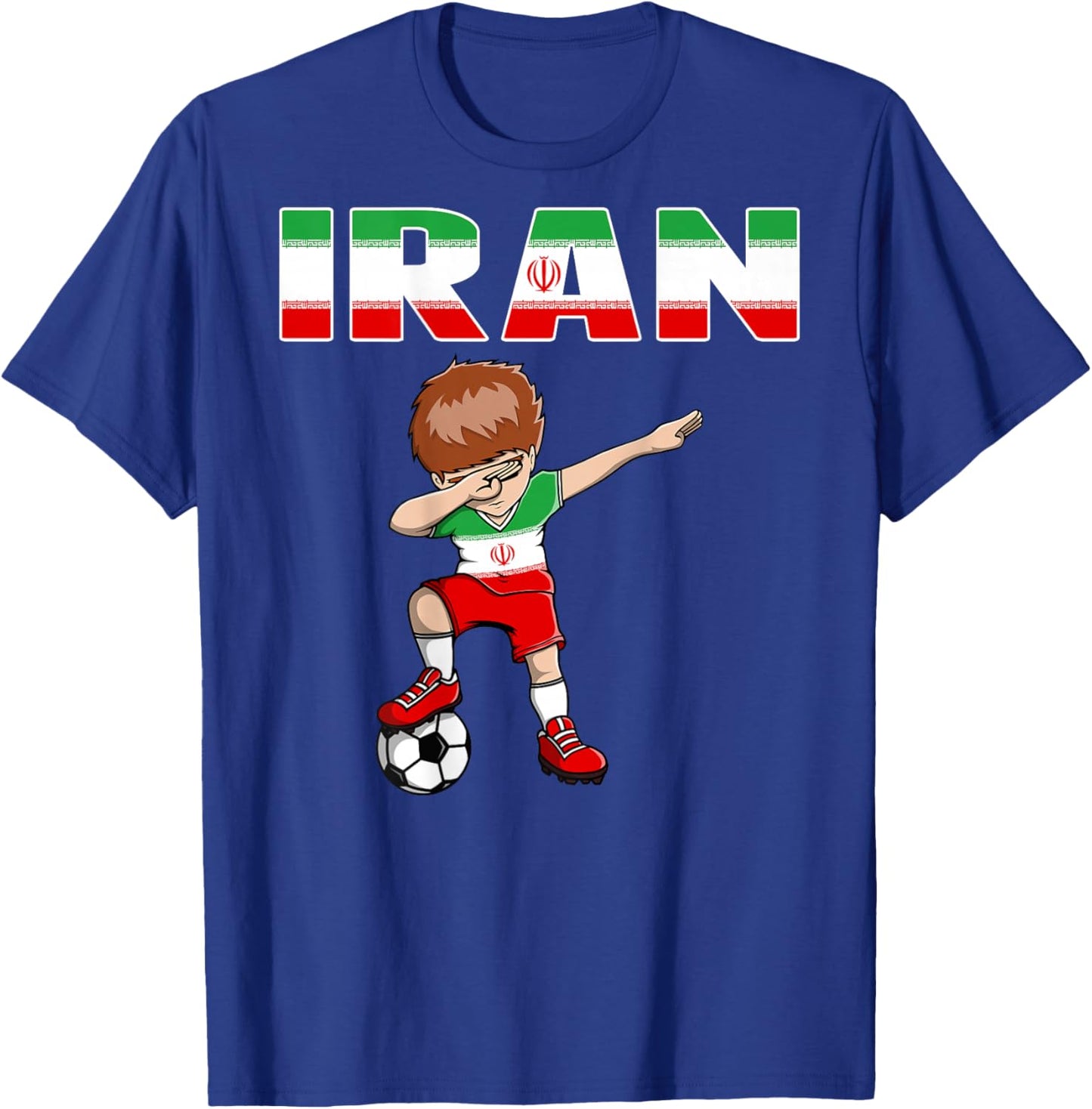 Dabbing Soccer Boy Iran Soccer Fans Jersey Iranian Football T-Shirt - T-Shirt | Royal