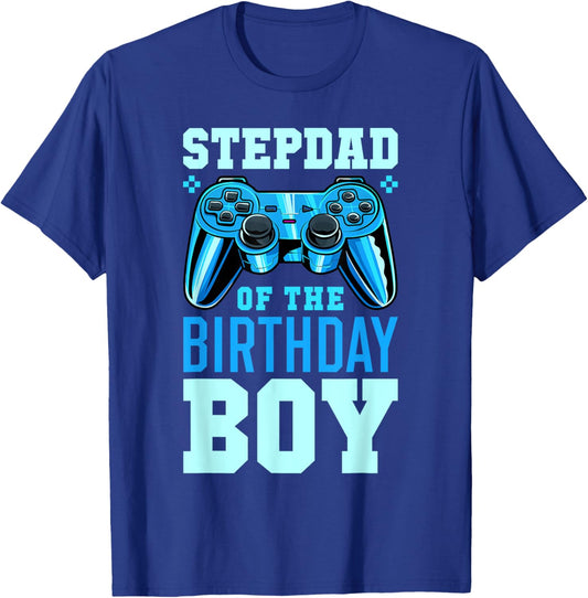 Stepdad of the Birthday Boy Matching Video Gamer Birthday T-Shirt - T-Shirt | Royal