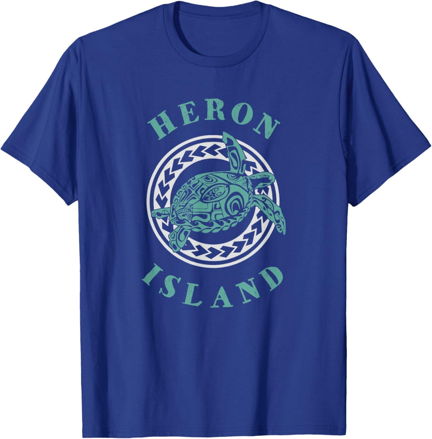 Heron Island Australia Tribal Tattoo Sea Turtle T-Shirt - T-Shirt | Royal