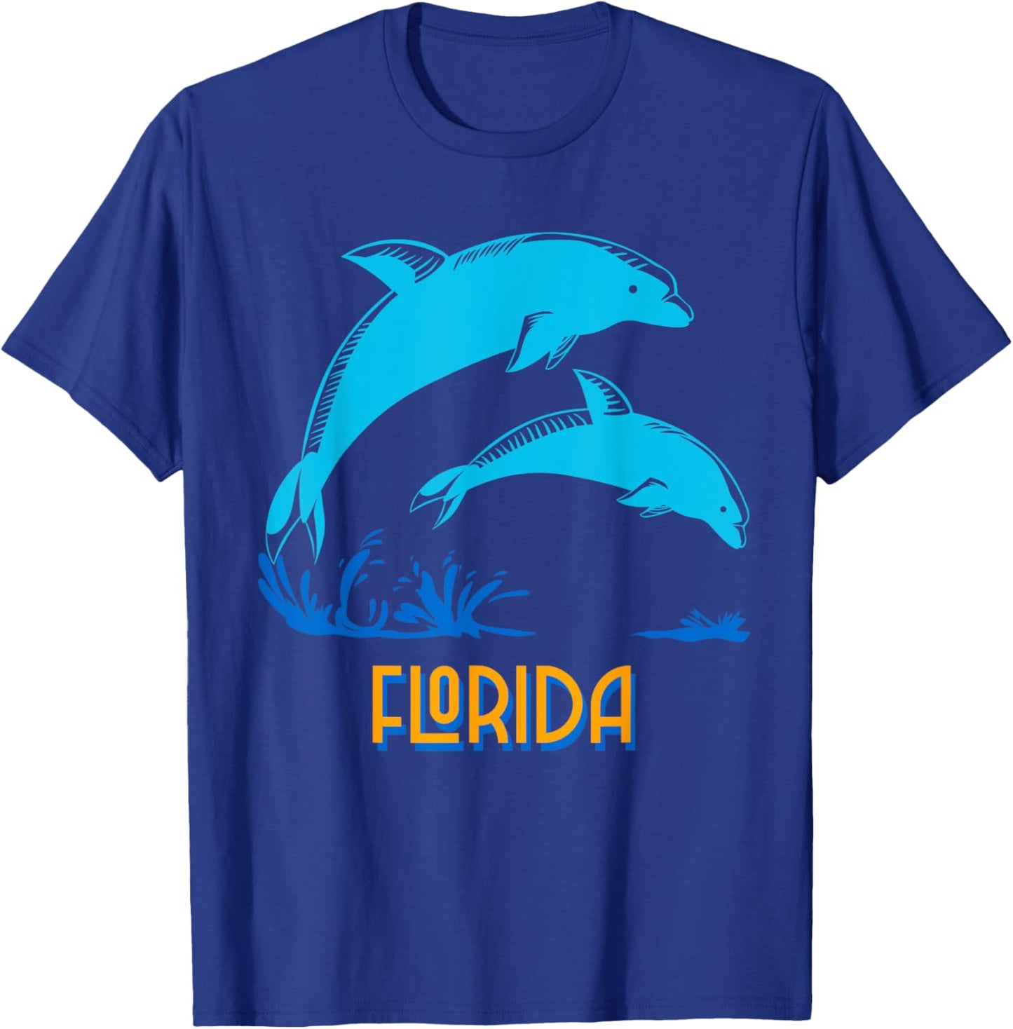Florida Beach Vacation Dolphin Lover Ocean Animal Dolphins Men Women Girls Kids T-Shirt - T-Shirt | Royal