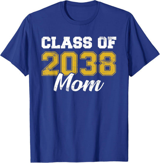 Class Of 2038 Mom T Shirt Mother Graduation Graduate Vintage T-Shirt - T-Shirt | Royal