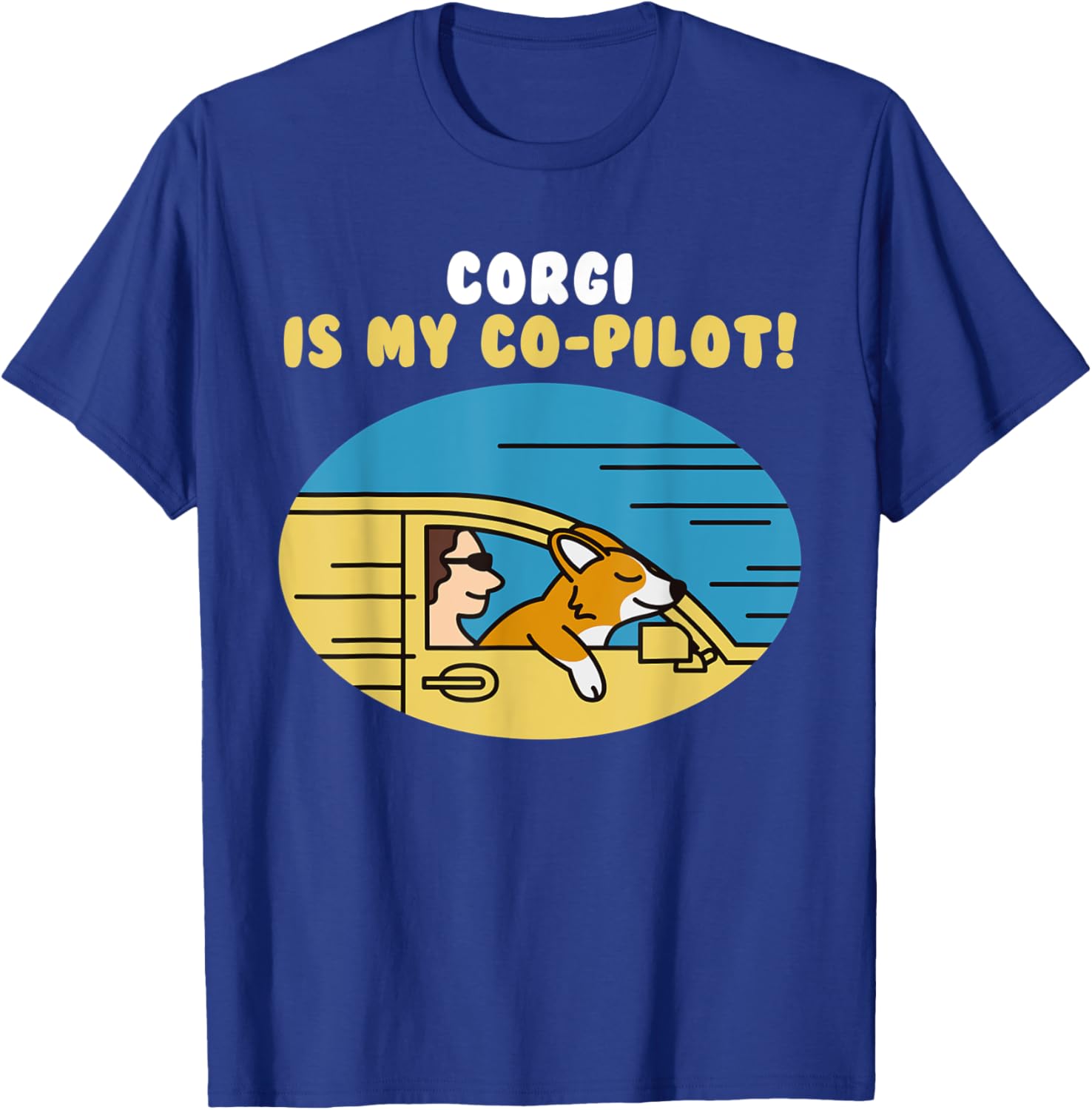 Corgi Is My Co-Pilot Dog Women Kids T-Shirt - T-Shirt | Royal