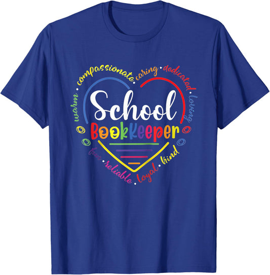 School Bookkeeper Cute Funny Back to School T-Shirt - T-Shirt | Royal