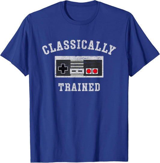 Classically Trained Video Game, cool Adult Gamer T-Shirt - T-Shirt | Royal