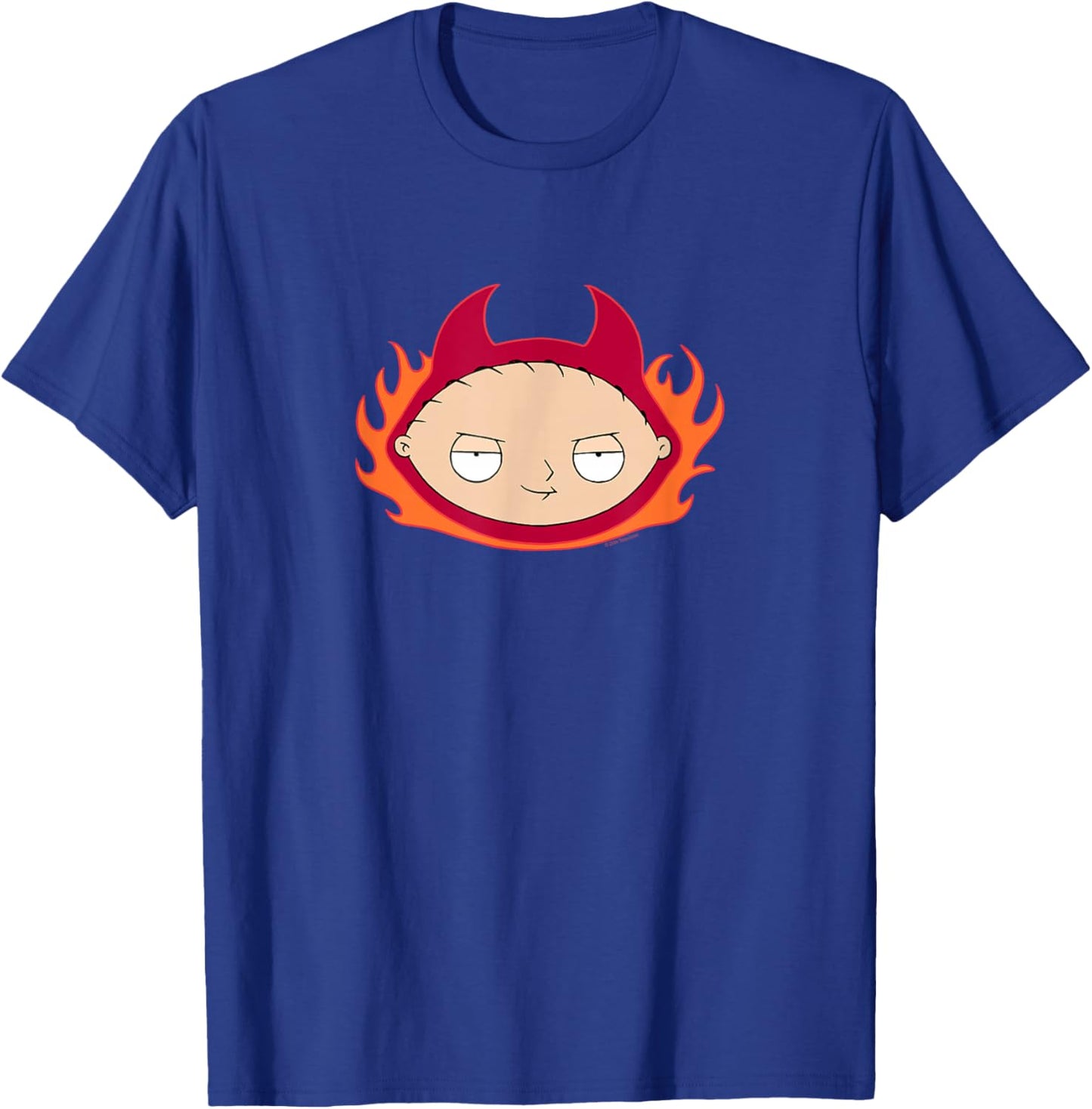 Family Guy Devil Stewie with Flames Cartoon T-Shirt - T-Shirt | Royal