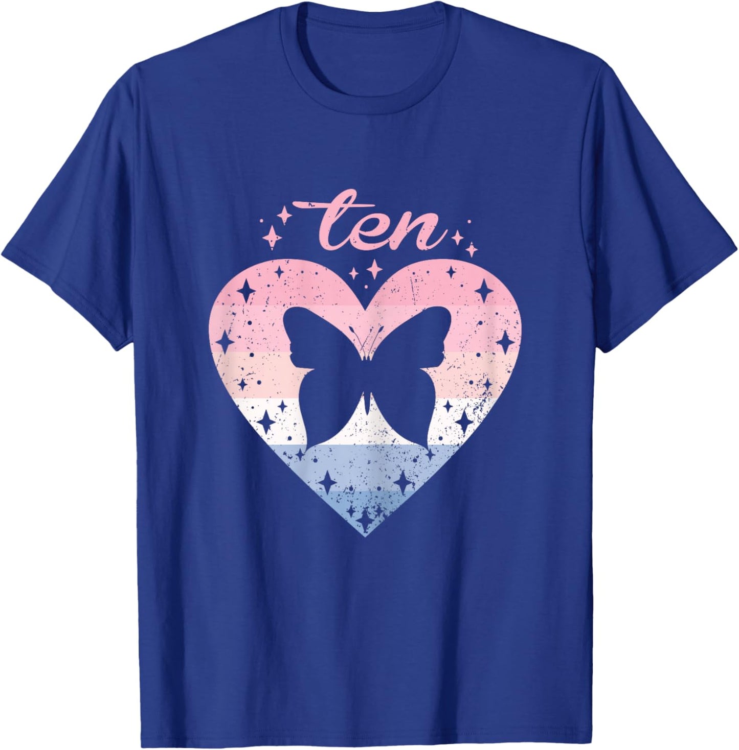 10 Year Old Cute Butterfly Birthday Girl 10th B-day T-Shirt - T-Shirt | Royal