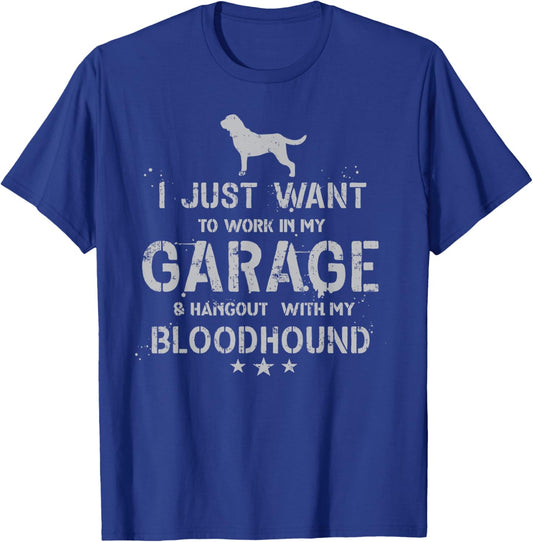 Funny Bloodhound Dad Garage Men Hang T-Shirt - T-Shirt | Royal