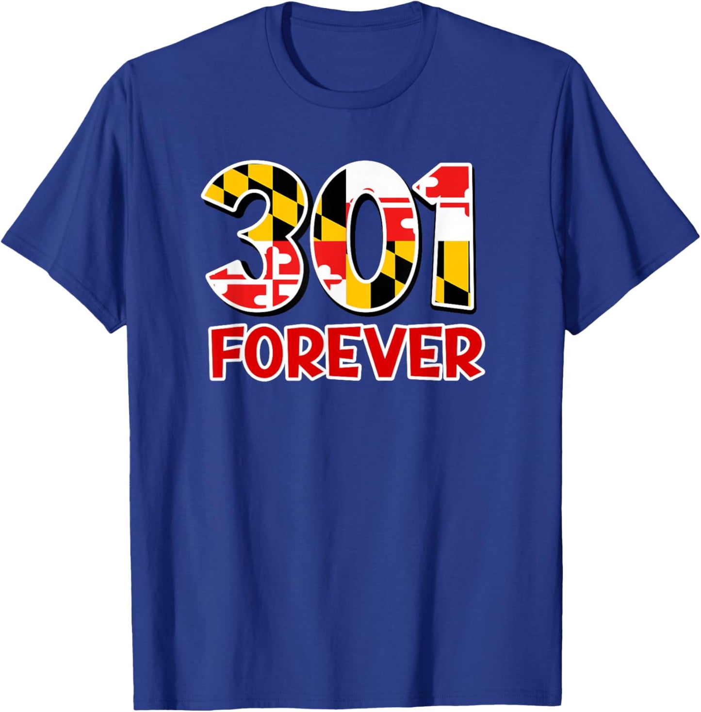 Maryland Flag 301 Area Code Souvenir T-Shirt - T-Shirt | Royal