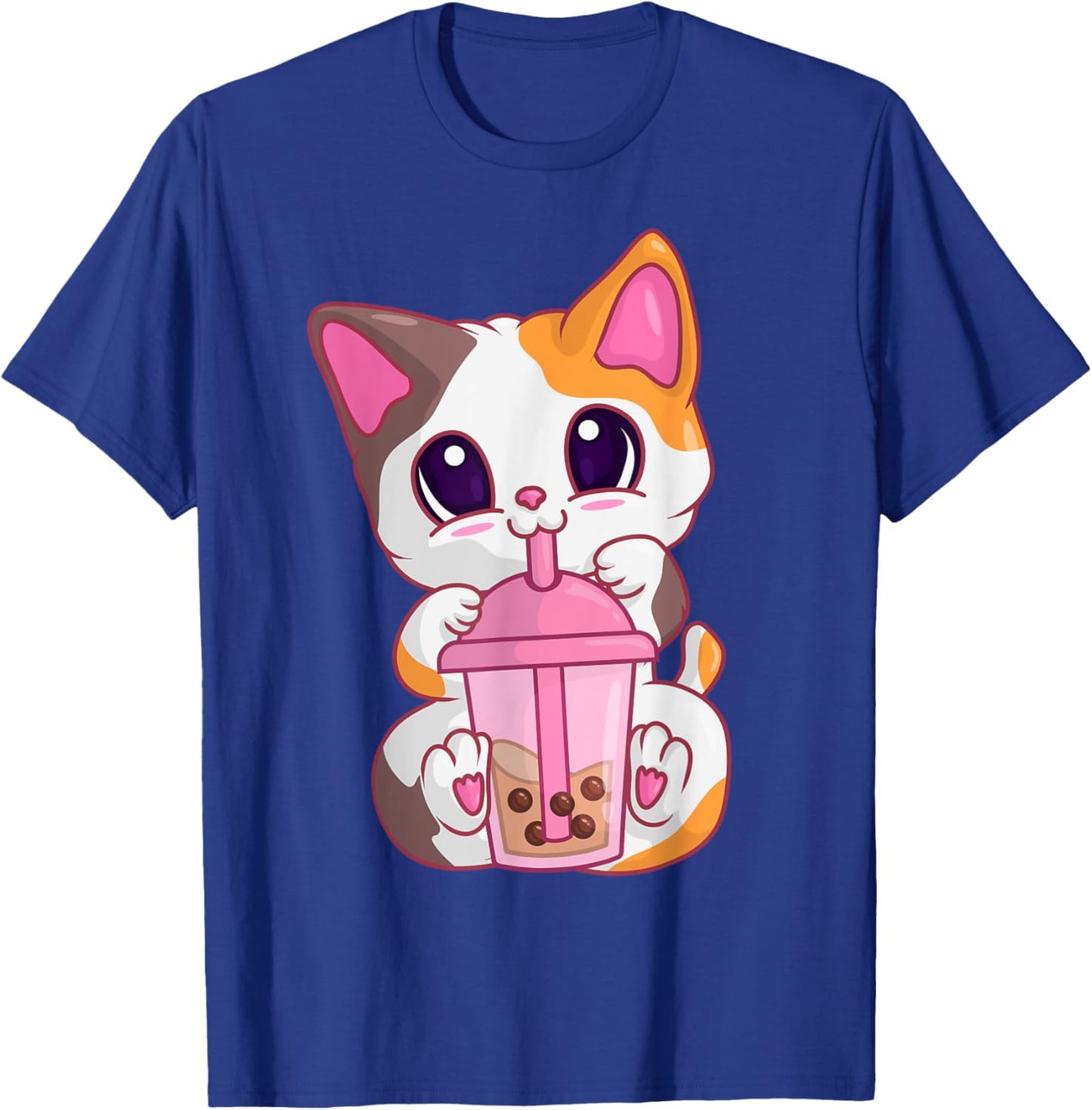 Bubble Tea Cat s , Kawaii Meneki Neko Boba Tea T-Shirt - T-Shirt | Royal
