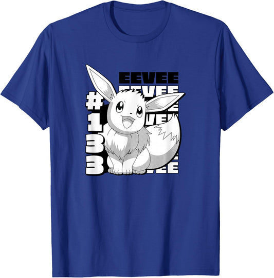 Pokemon Eevee Panel , Boys, -Adults, -Kids, Grey, S, Short Sleeve T-Shirt - T-Shirt | Royal