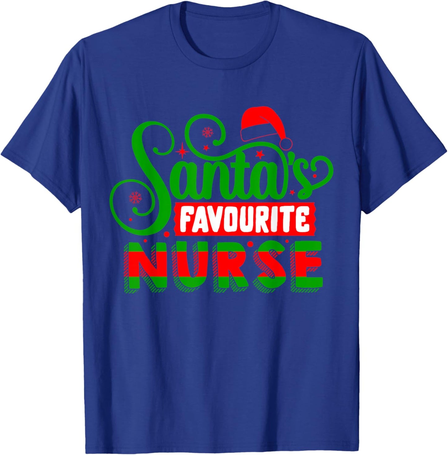 Santas Favourite Nurse | Xmas Christmas T-Shirt - T-Shirt | Royal