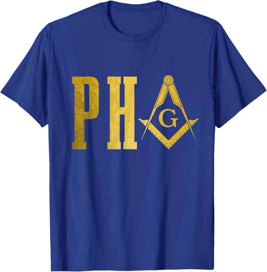 PHA Prince Hall Mason Freemason Masonic Square & Compass T-Shirt - T-Shirt | Royal