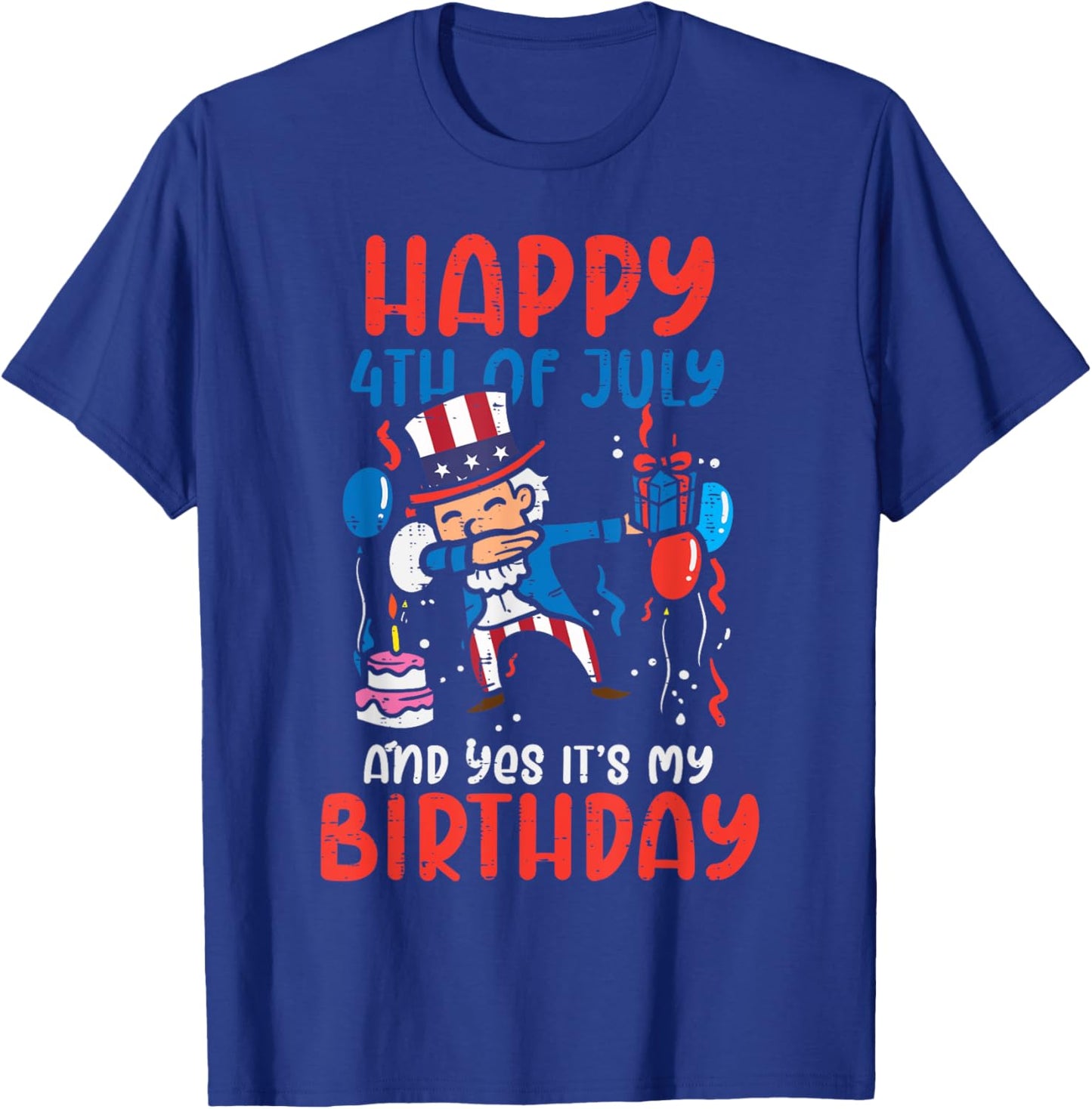 Happy 4th Of July Birthday Uncle Sam Dab Patriot Boys Kid T-Shirt - T-Shirt | Royal
