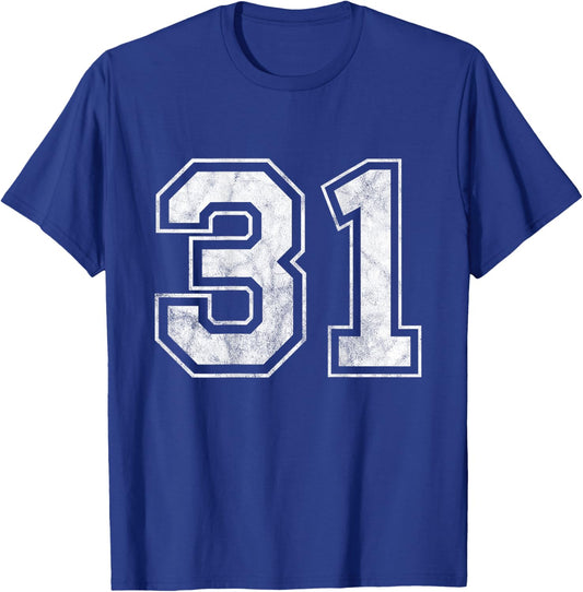 Number 31 on the back T-Shirt - T-Shirt | Royal