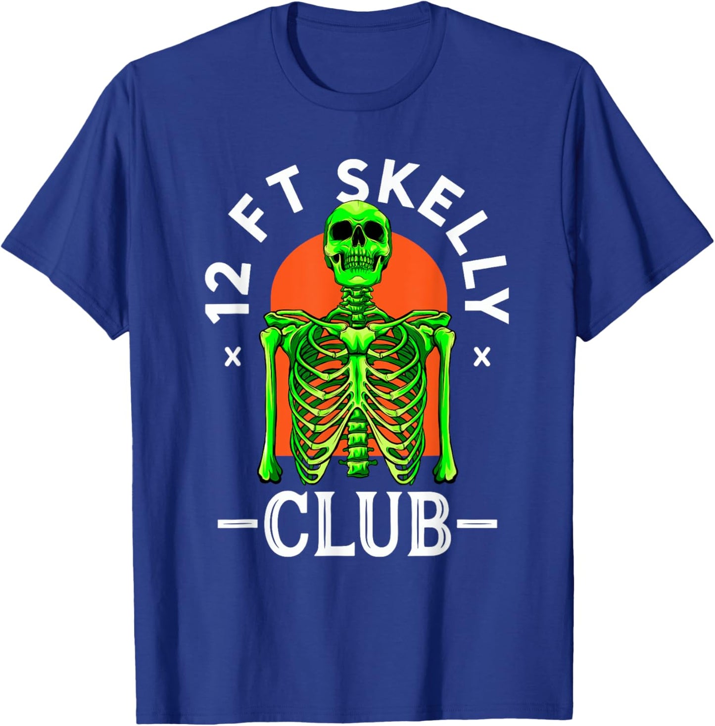 12ft Skelly Club - Halloween 12 Foot Skeleton Appreciation T-Shirt - T-Shirt | Royal