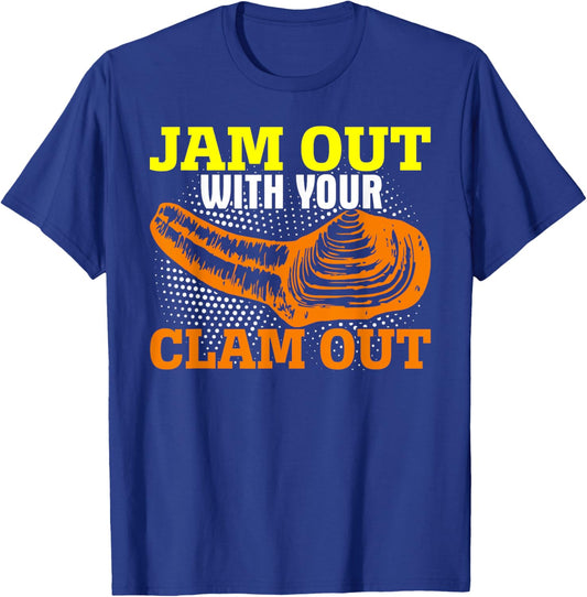 Jam Out With Your Clam Out Funny Geoduck Hunter Gooey Duck T-Shirt - T-Shirt | Royal