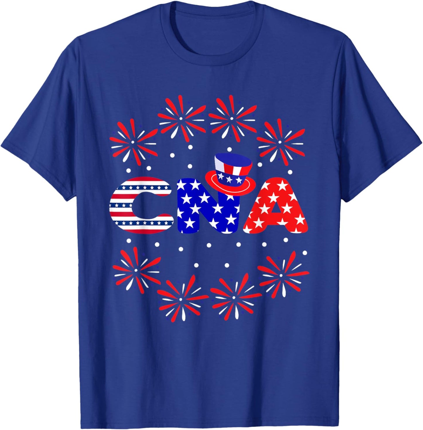 4th Of July CNA Nurse Red White Blue USA Flag Patriotic Men T-Shirt - T-Shirt | Royal