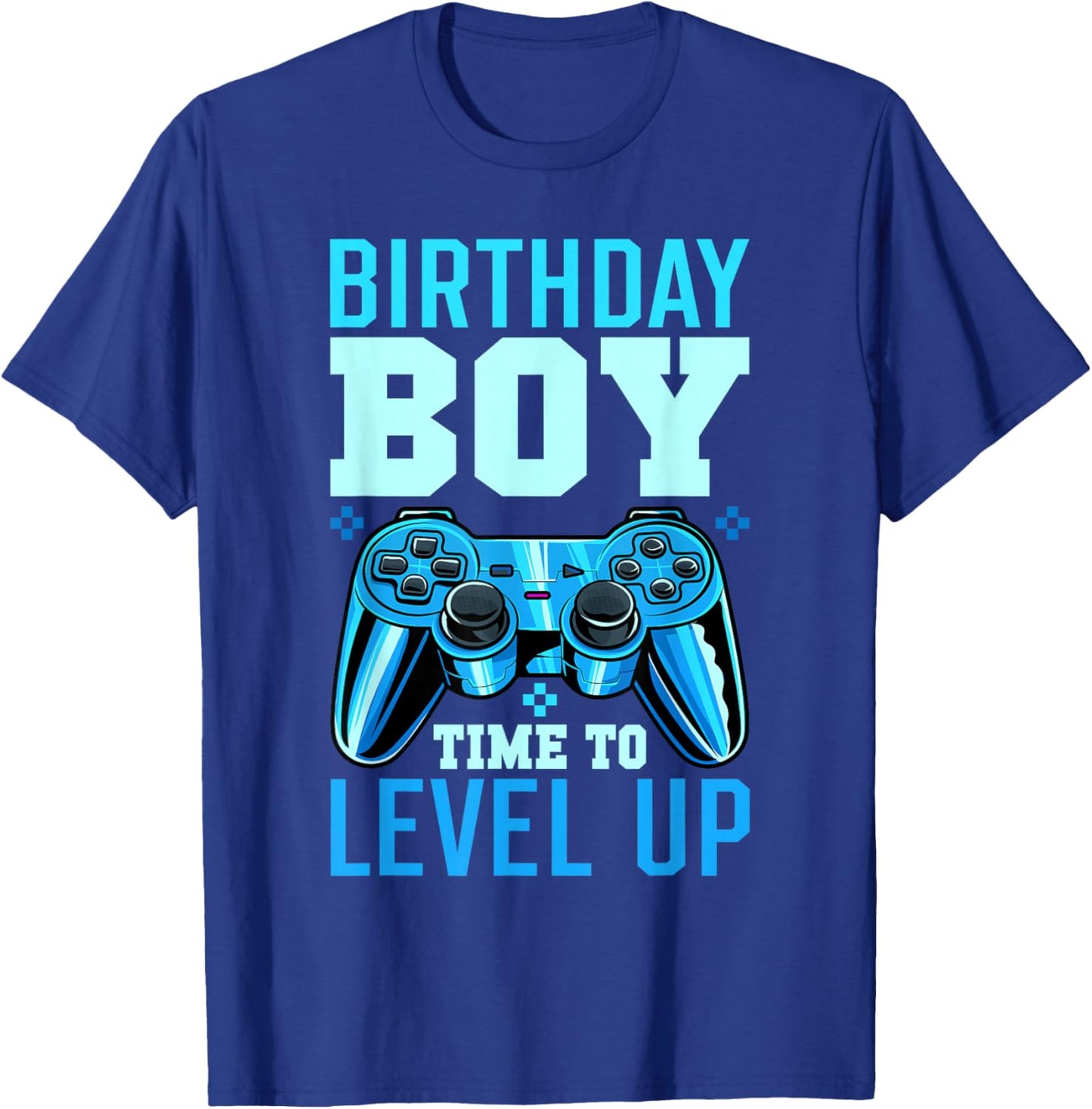 Level Up Birthday Boy Matching Gamer Party - Classic Fit, Black T-Shirt - T-Shirt | Royal