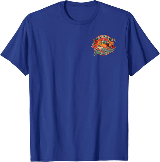 2-Sided Surfing Skeleton The Wedge Newport Beach Badge T-Shirt - T-Shirt | Royal