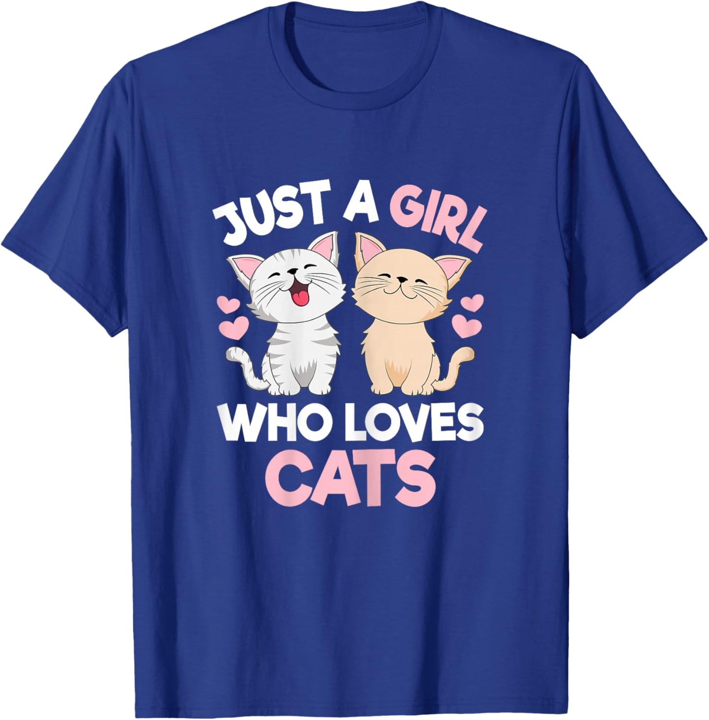 Just A Girl Who Loves Cats Cute Cat Lover Kitty Girls Kids T-Shirt - T-Shirt | Royal