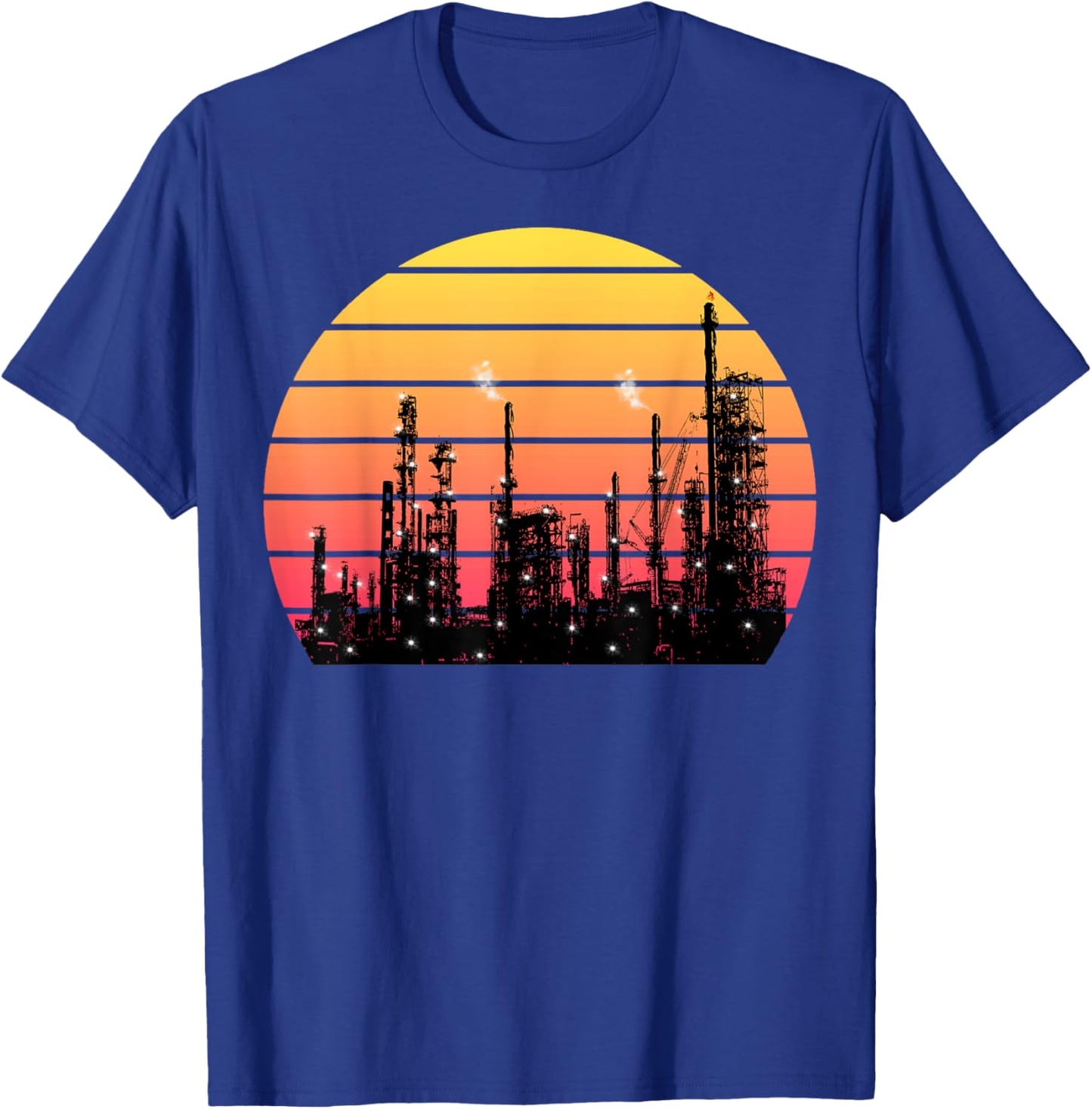 Vintage Oil Refinery Plant T-Shirt - T-Shirt | Royal
