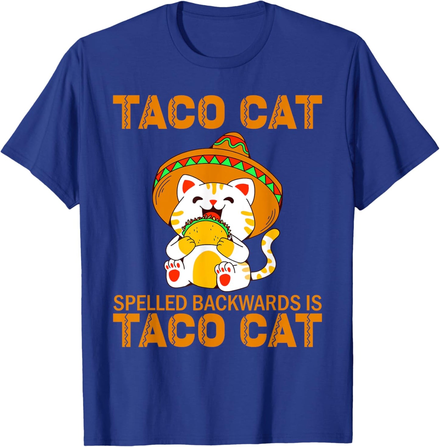 TacoCat for Kids Taco Cat Cinco de Mayo TacoCat Kids Cat T-Shirt - T-Shirt | Royal