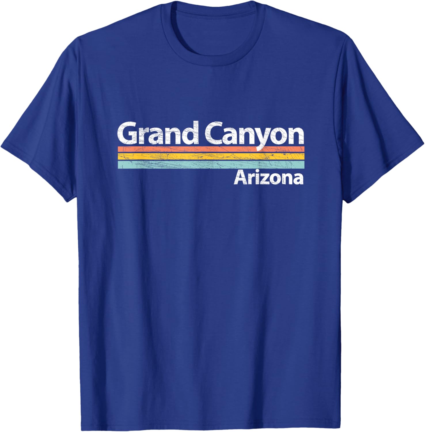 Grand Canyon - Arizona - Worn Design - Retro Stripes Classic T-Shirt - T-Shirt | Royal