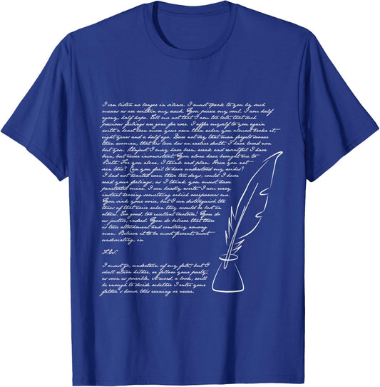 Jane Austen Persuasion Captain Wentworth Letter Literary T-Shirt - T-Shirt | Royal