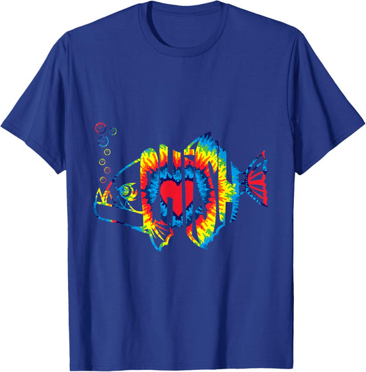 Colorful Phish-Jam, Tie-Dye For Fisherman, Fish Outfits T-Shirt - T-Shirt | Royal