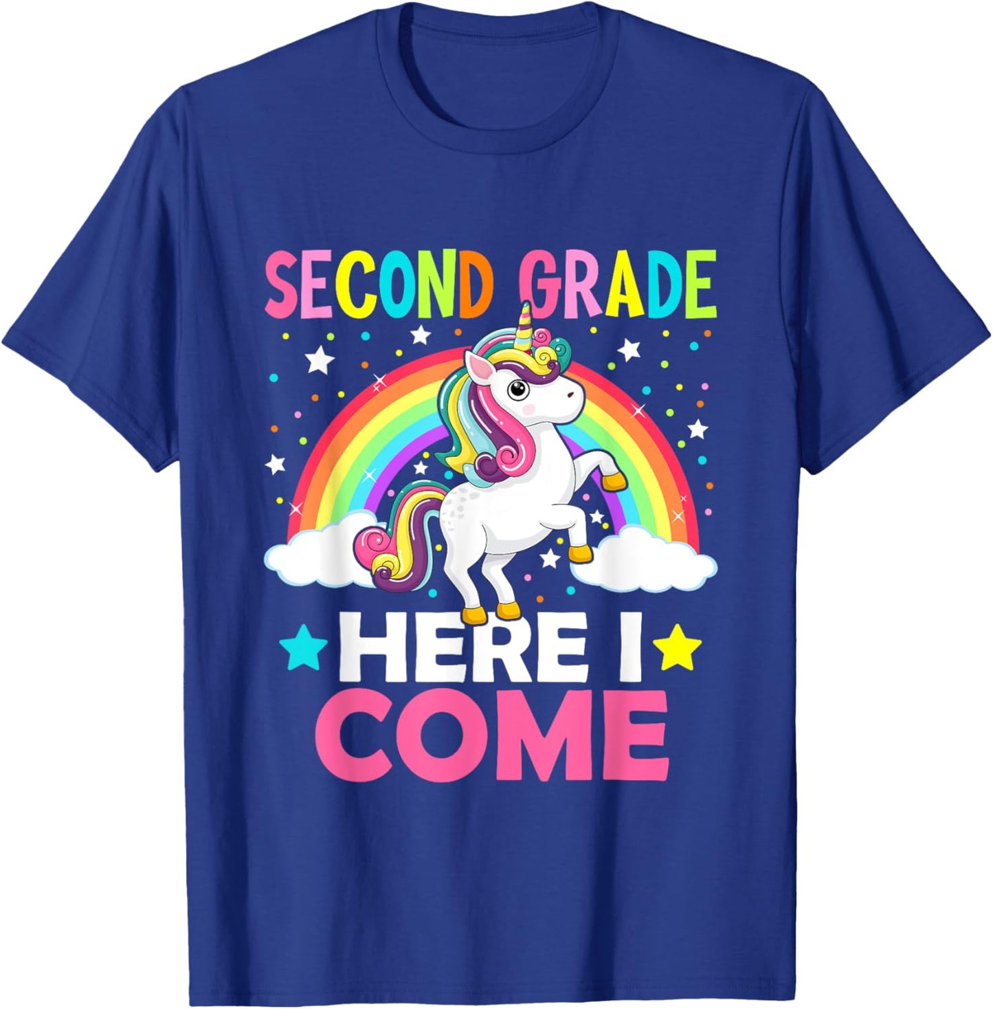 Second Grade Here I Come Unicorn Back To School 2nd Graders T-Shirt - T-Shirt | Royal