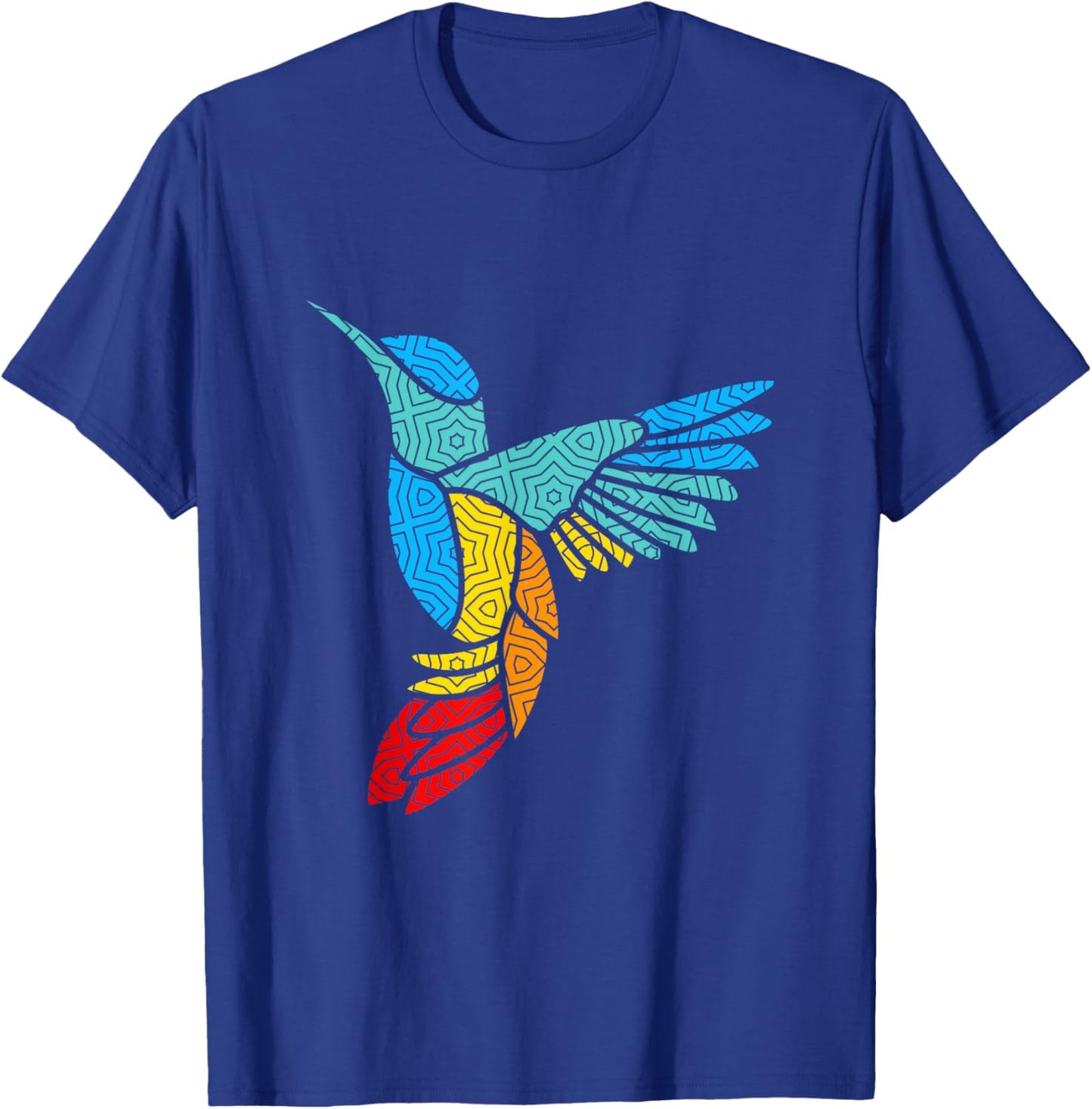 Colorful Bird Hummingbird Birds Mandala Art T-Shirt - T-Shirt | Royal