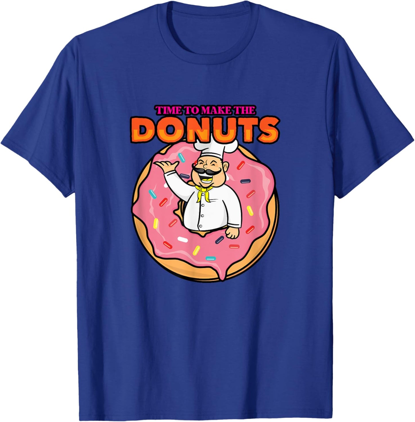 Time To Make Donuts Funny Vintage Retro 80s Dessert Lover T-Shirt - T-Shirt | Royal
