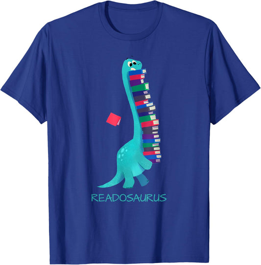 Readosaurus Dinosaur | Books Library Reading Lovers T-Shirt - T-Shirt | Royal